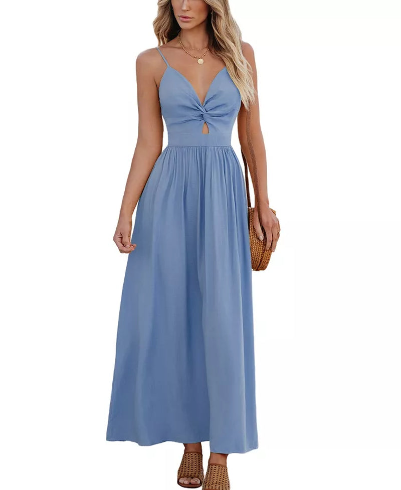 Women'S Front Twist & Keyhole Maxi Beach Dress